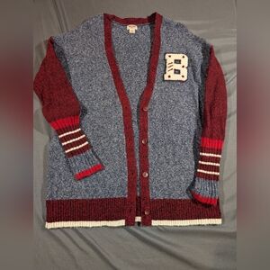 Mossimo Supply Co. Blue and Burgundy Cardigan